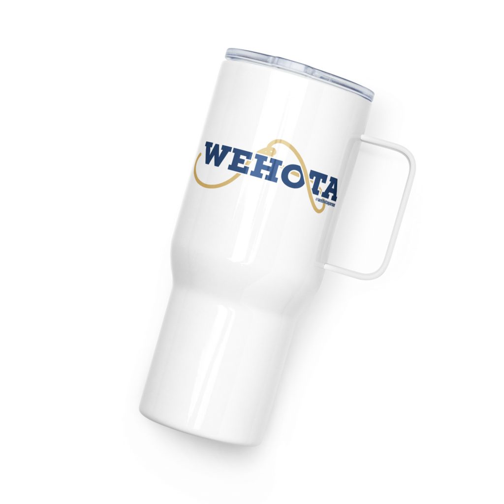 Travel mug with a handle 'wehota'